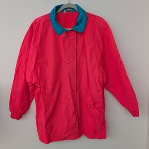 Vintage Neon Red and Blue Nylon Jacket